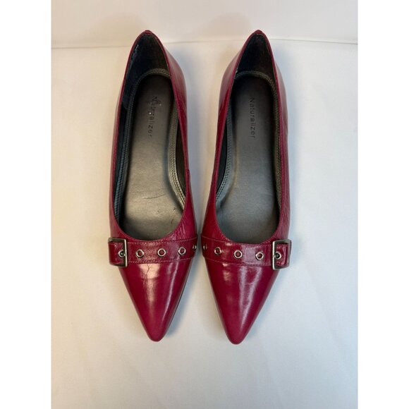 Naturalizer Flats Women Size 9M Maroon Pointed Toe Buckle Accent Casual Shoes - Picture 3 of 14